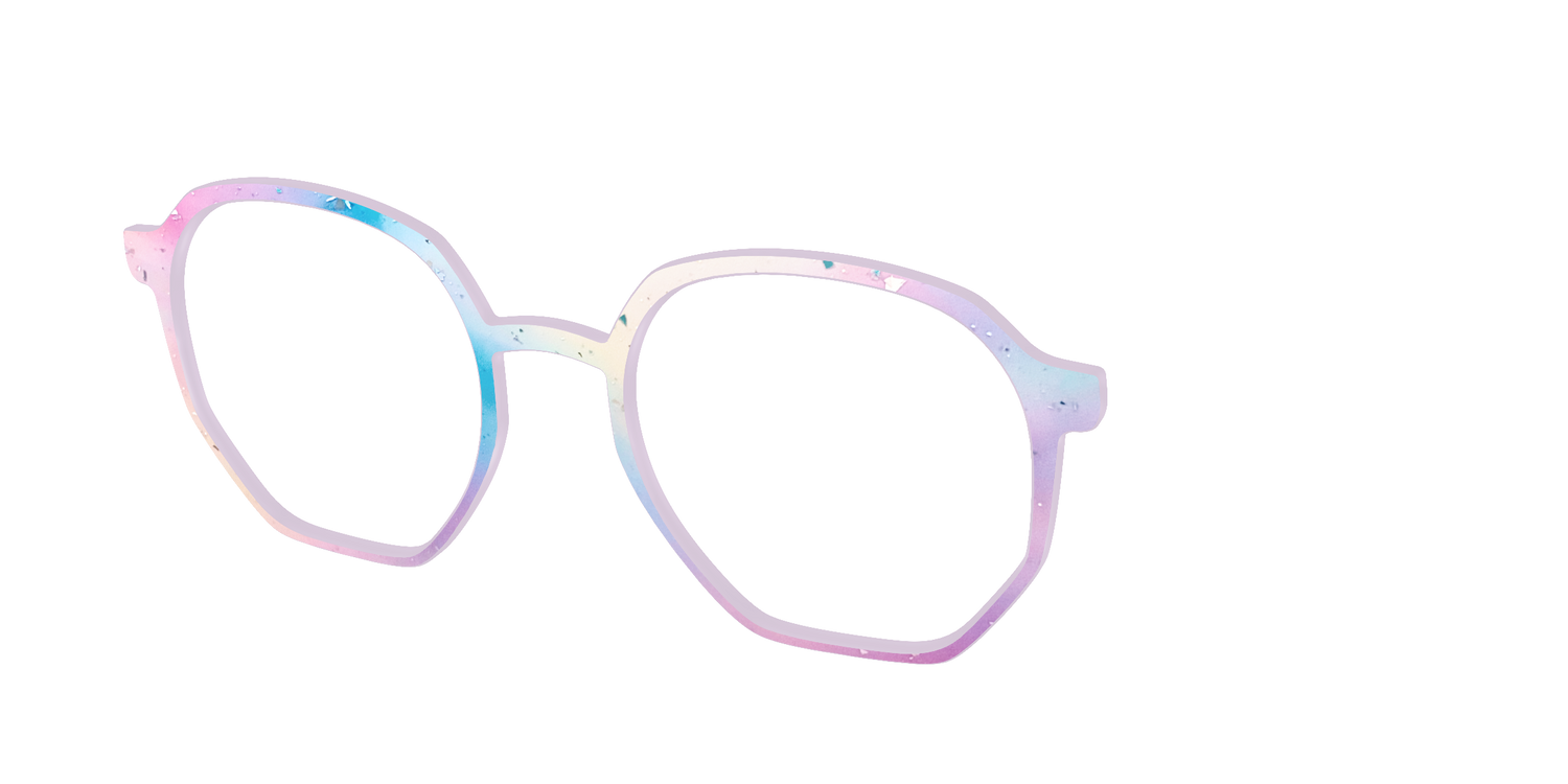 The Dreamy Pastel with Holographic Glitter - Angle Top Image - Pair Eyewear