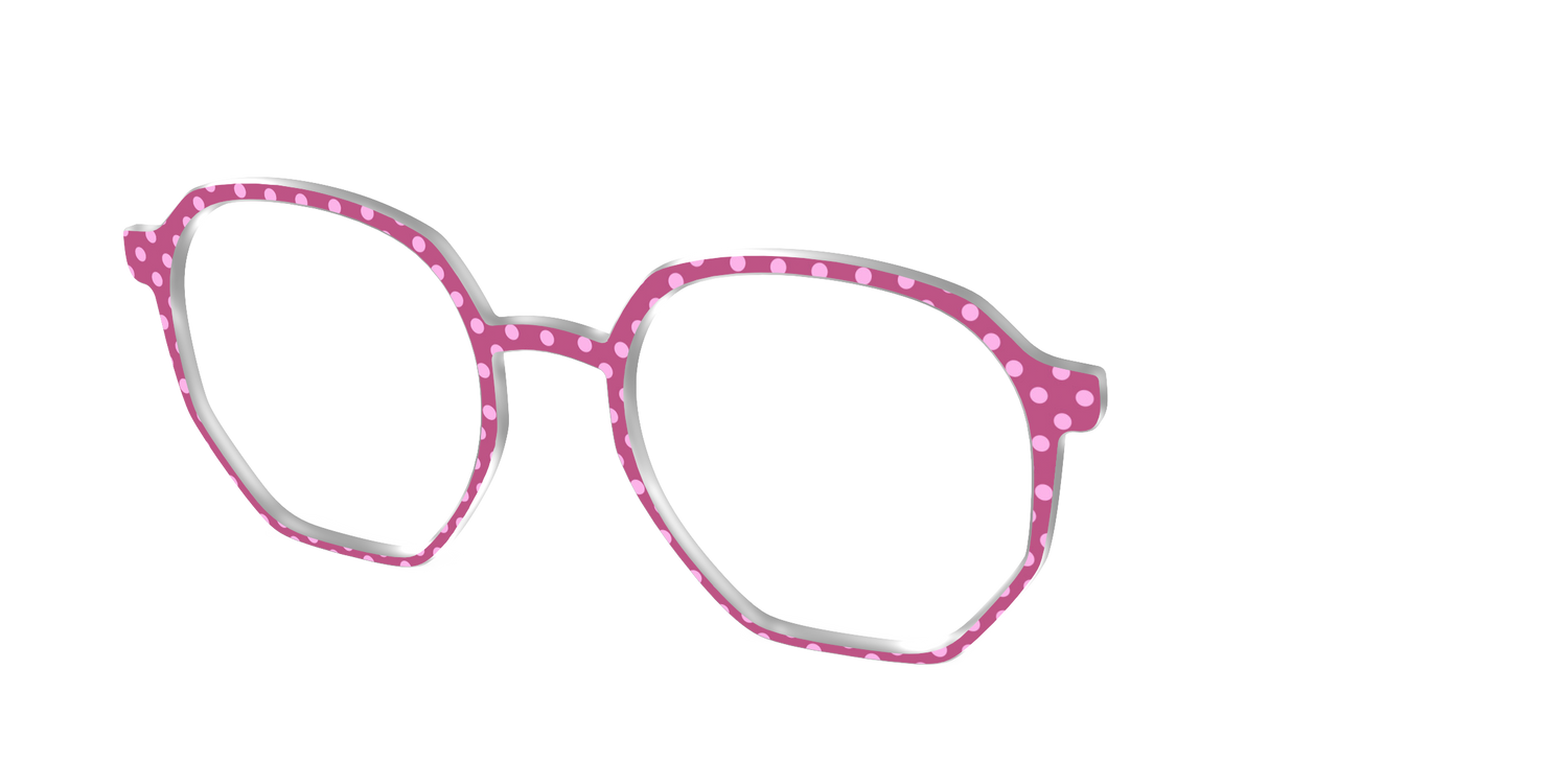 The Fuchsia Polka Dots - Angle Top Image - Pair Eyewear