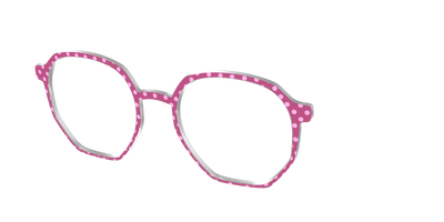 The Fuchsia Polka Dots - Angle Top Thumbnail - Pair Eyewear