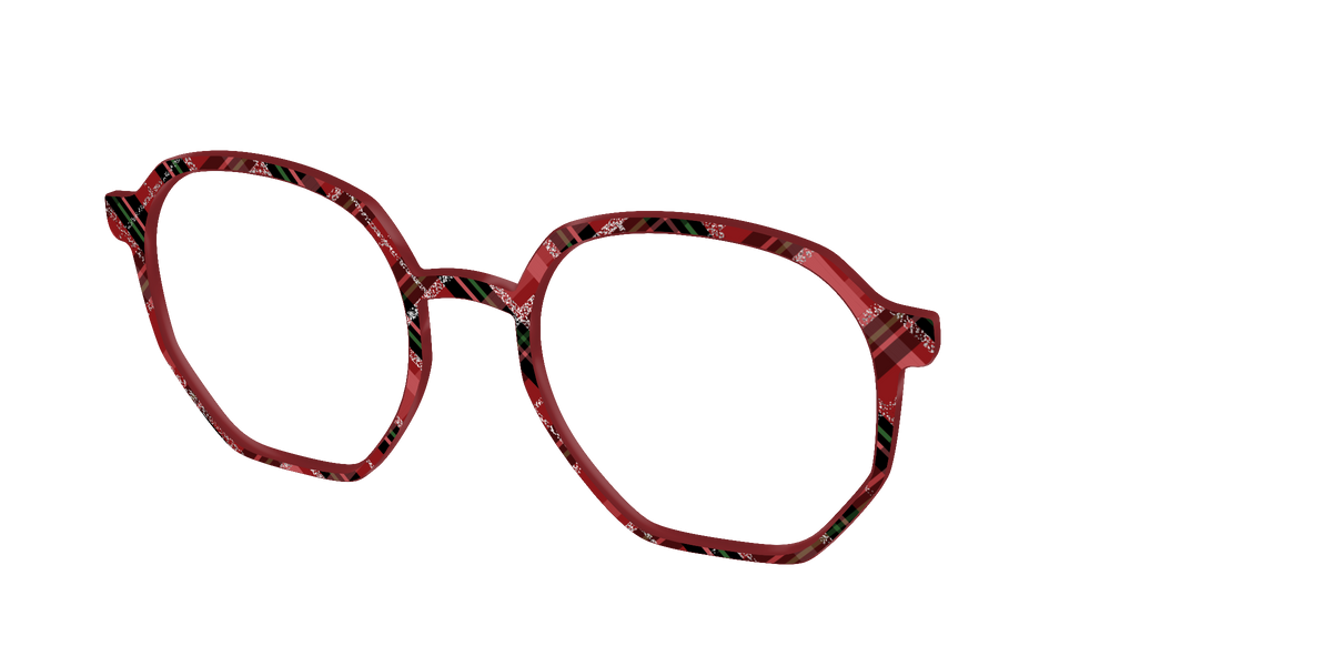 The Holly Plaid with Glitter - Angle Top Image - Pair Eyewear