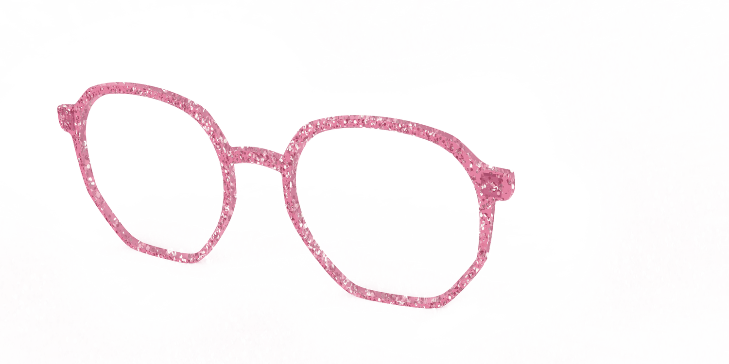 The Hot Pink Sparkle - Angle Top Image - Pair Eyewear