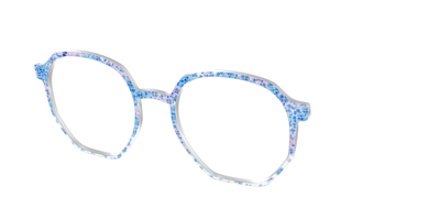 The Hydrangea Confetti Crystal with Gold Foil - Angle Top Thumbnail - Pair Eyewear