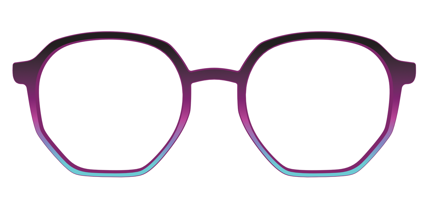 The Licorice to Seafoam Gradient - Front Top Image - Pair Eyewear