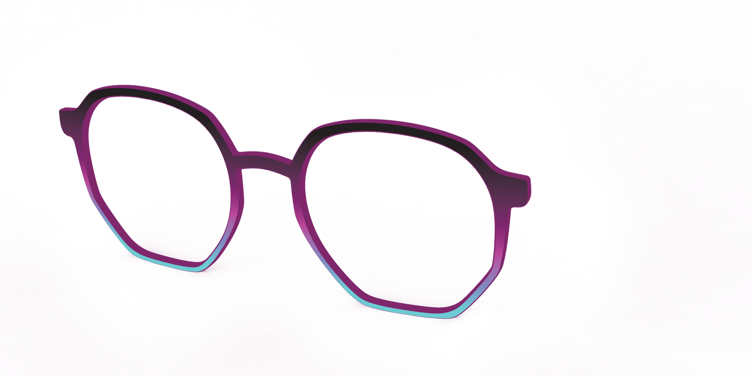 The Licorice to Seafoam Gradient - Angle Top Image - Pair Eyewear