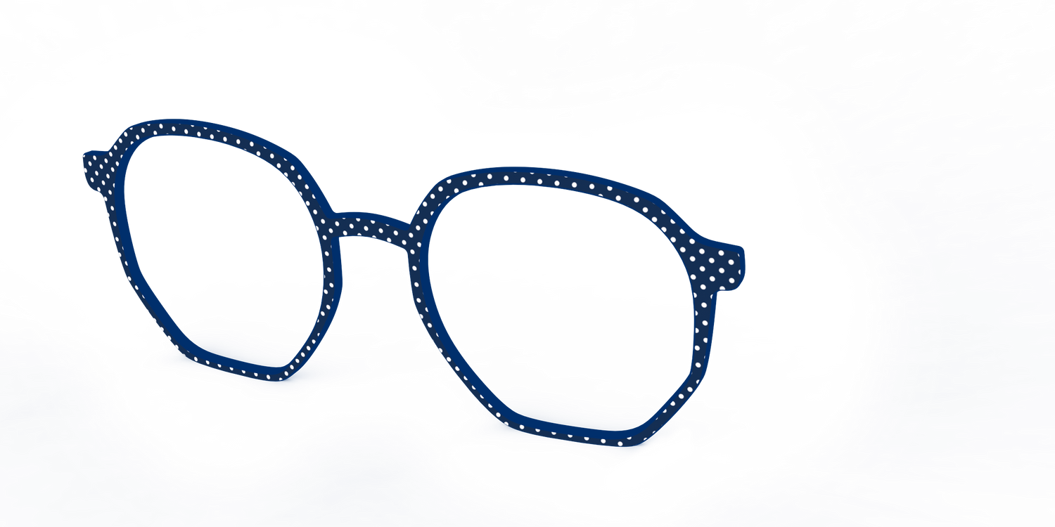 The Navy Pin Dot - Angle Top Image - Pair Eyewear