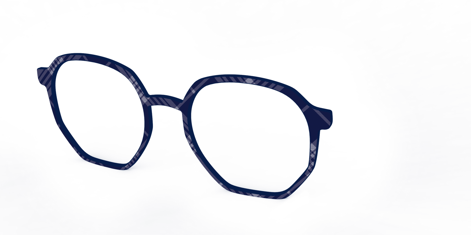 The Navy Twill Plaid - Angle Top Image - Pair Eyewear