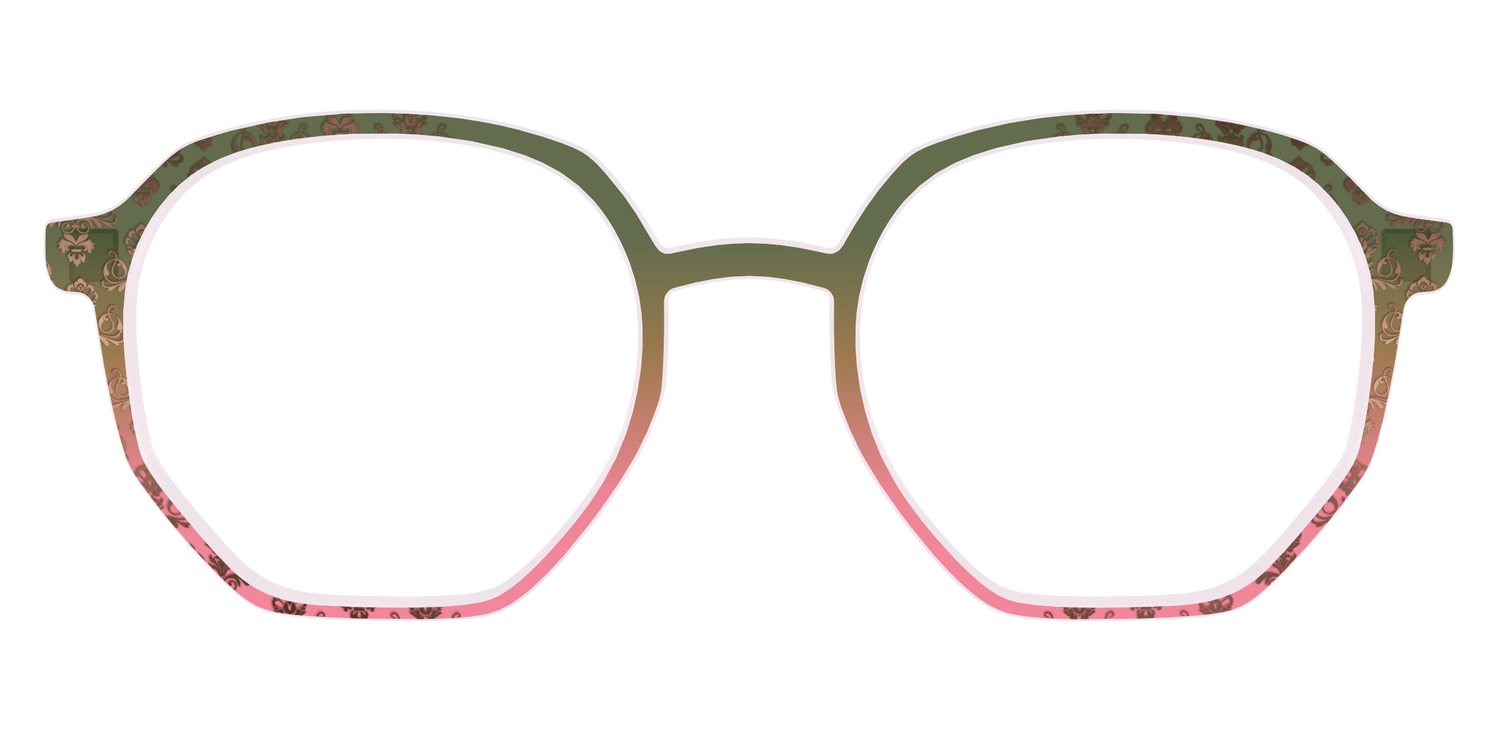 The Olive to Rose Trellis with Champagne Foil - Front Top Image - Pair Eyewear