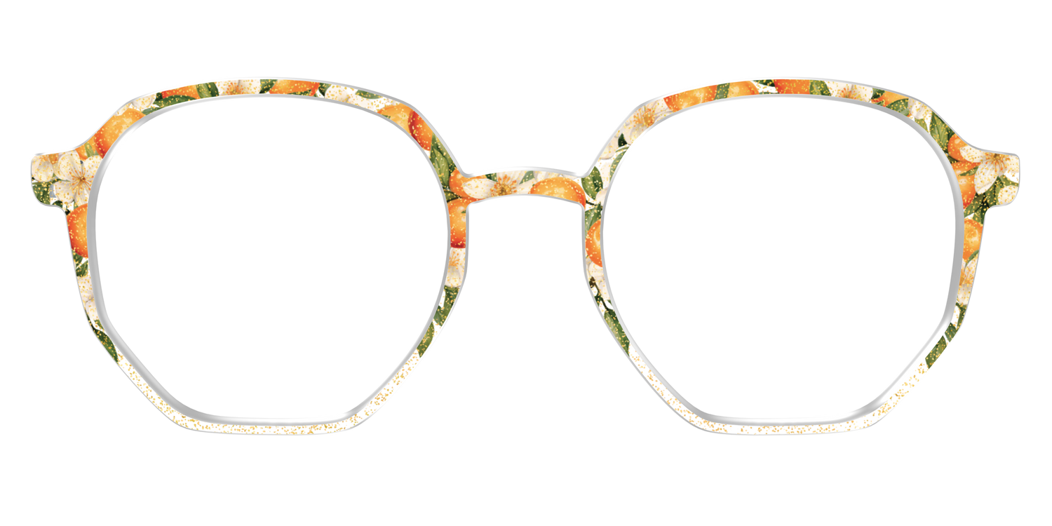 The Orange Blossom Glitter Crystal - Front Top Image - Pair Eyewear