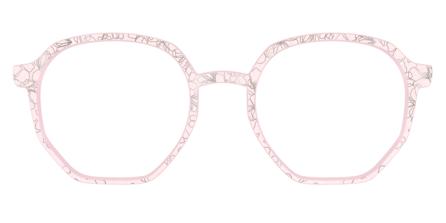 The Pink Shimmer Petals with Silver Foil - Front Top Image - Pair Eyewear