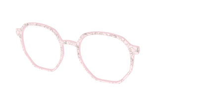 The Pink Shimmer Petals with Silver Foil - Angle Top Thumbnail - Pair Eyewear