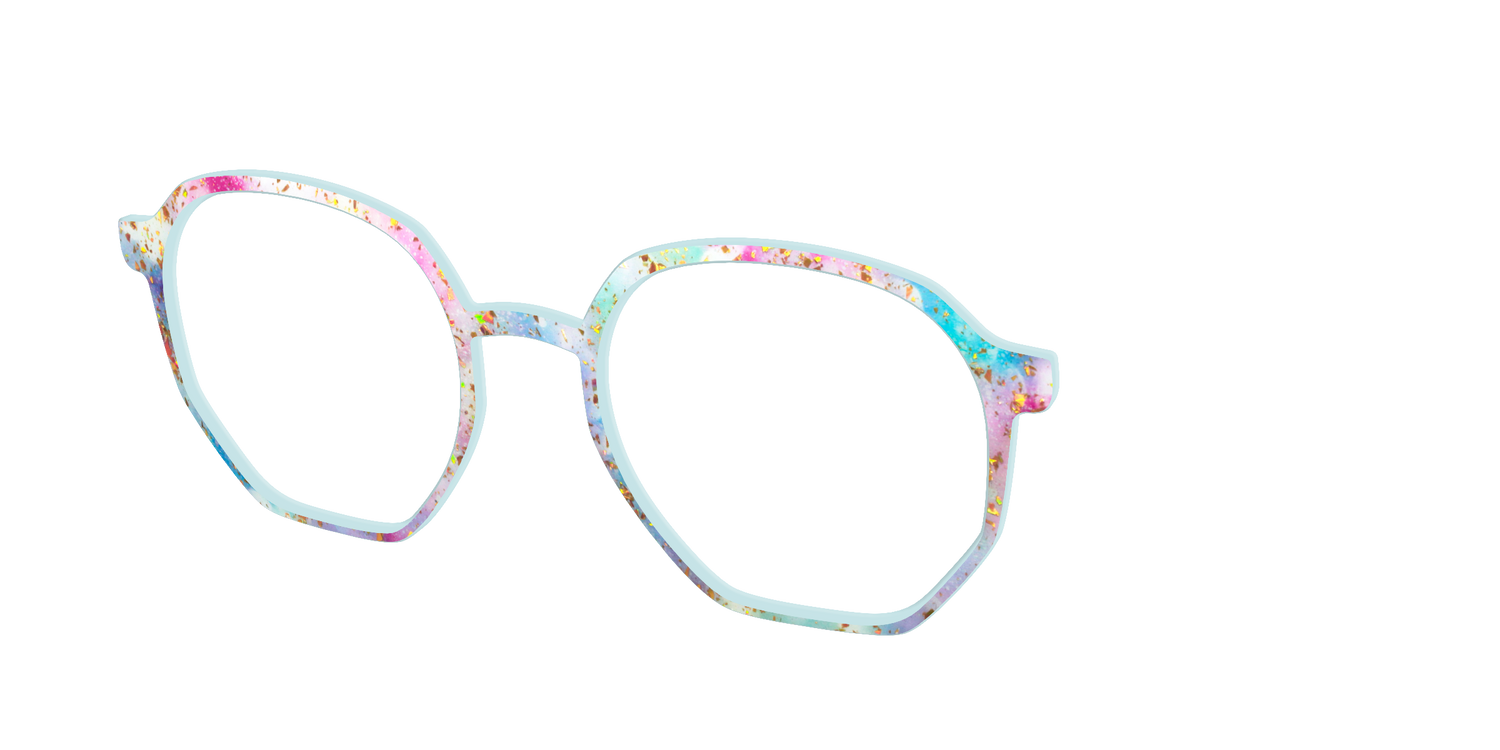 The Pixie Bokeh with Gold Flakes - Angle Top Image - Pair Eyewear