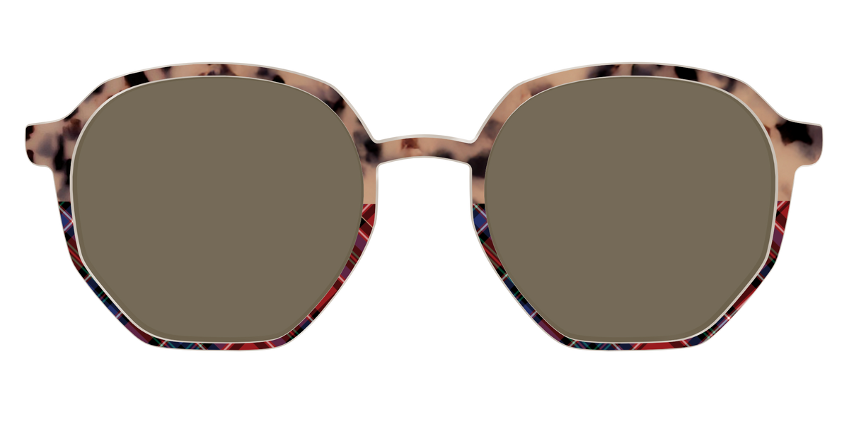 The Polarized Cookie Dough Tortoise & Plaid Split Sun Top - Front Top Image - Pair Eyewear