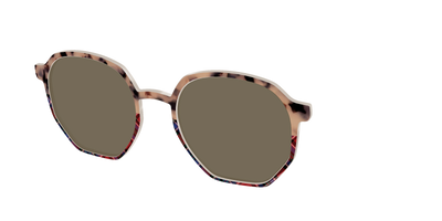 The Polarized Cookie Dough Tortoise & Plaid Split Sun Top - Angle Top Thumbnail - Pair Eyewear