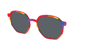 The Polarized Traditional Pride Flag Glitter Sun Top - Angle Top Thumbnail - Pair Eyewear