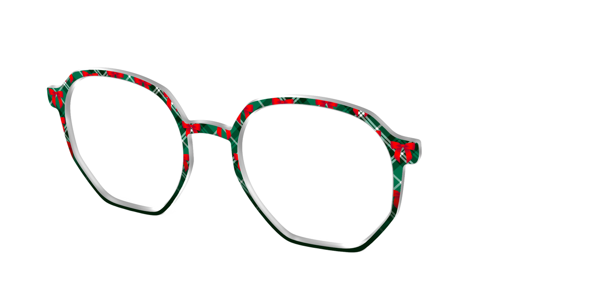 The Ribbon-Clad Plaid - Angle Top Image - Pair Eyewear