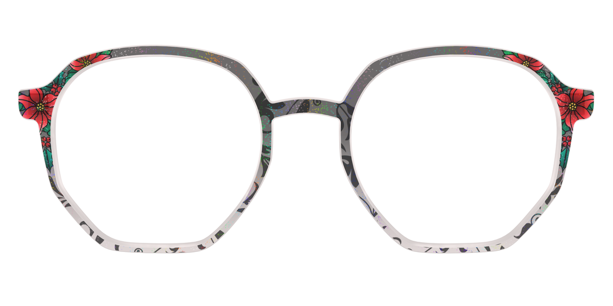 The Romantic Poinsettia Holographic Crystal - Front Top Image - Pair Eyewear