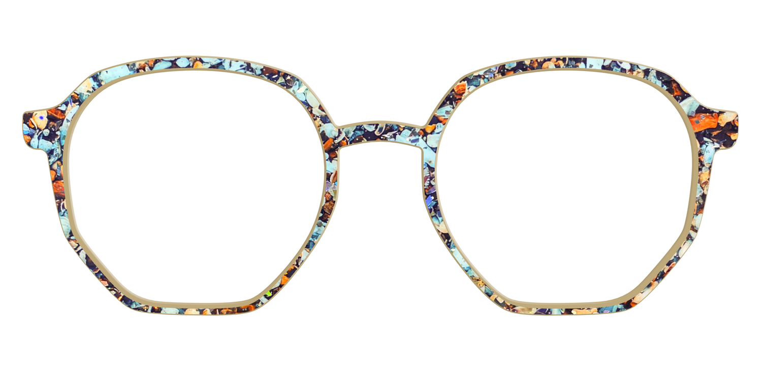 The Seashell Tortoise with Holographic Glitter - Front Top Image - Pair Eyewear