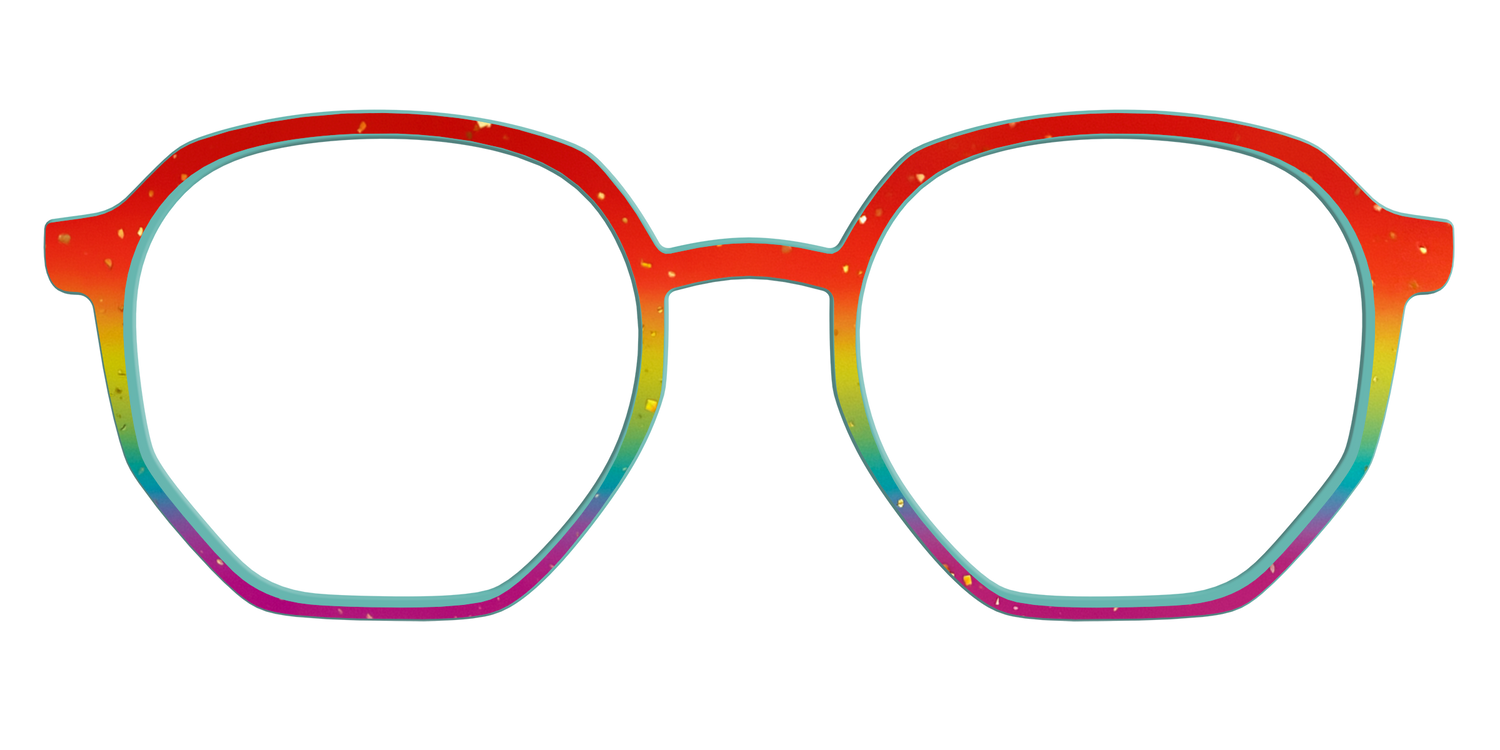 The Spectrum Gradient with Gold Flakes - Front Top Image - Pair Eyewear