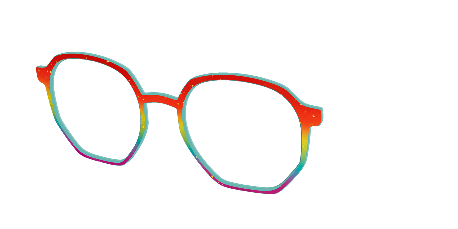 The Spectrum Gradient with Gold Flakes - Angle Top Image - Pair Eyewear