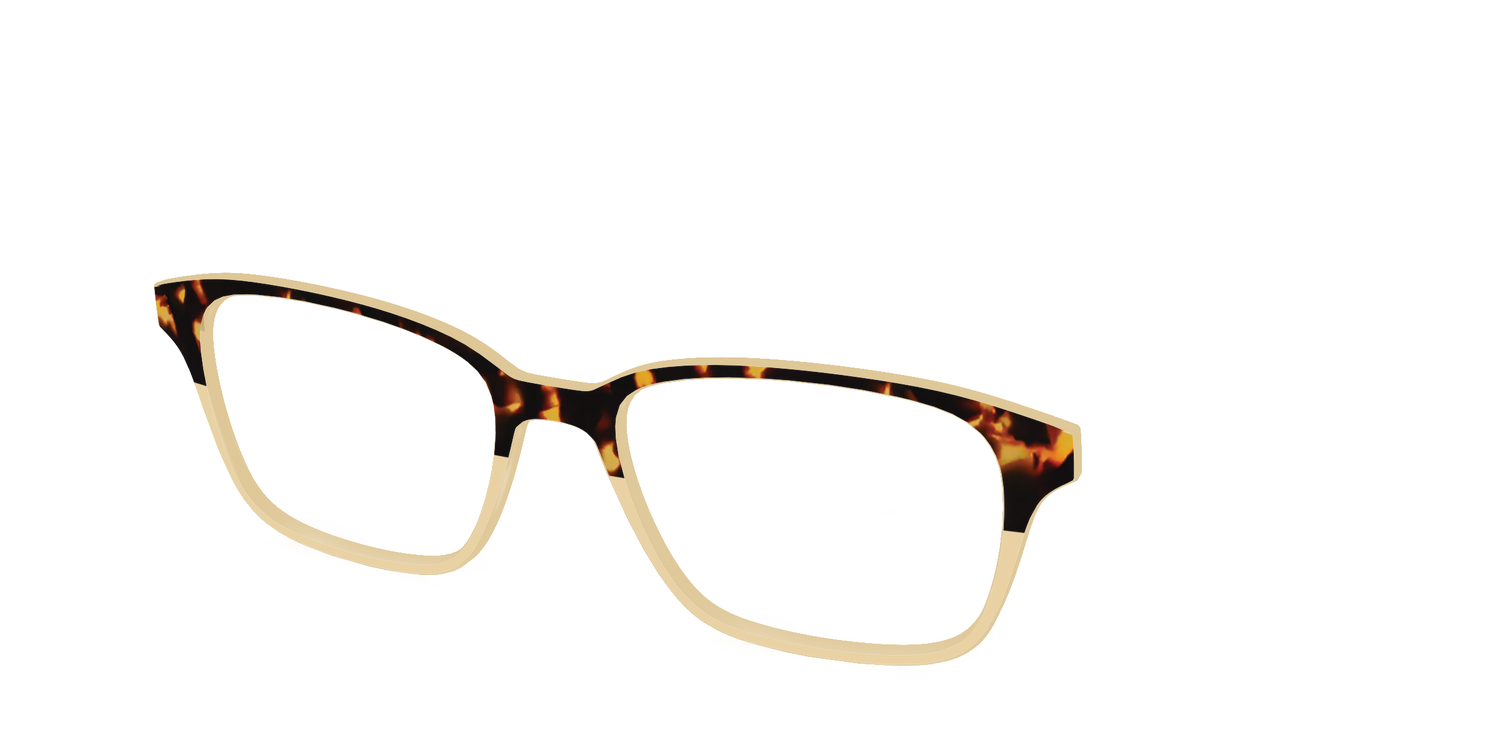 The Amber Tortoise Crystal Split - Angle Top Image - Pair Eyewear