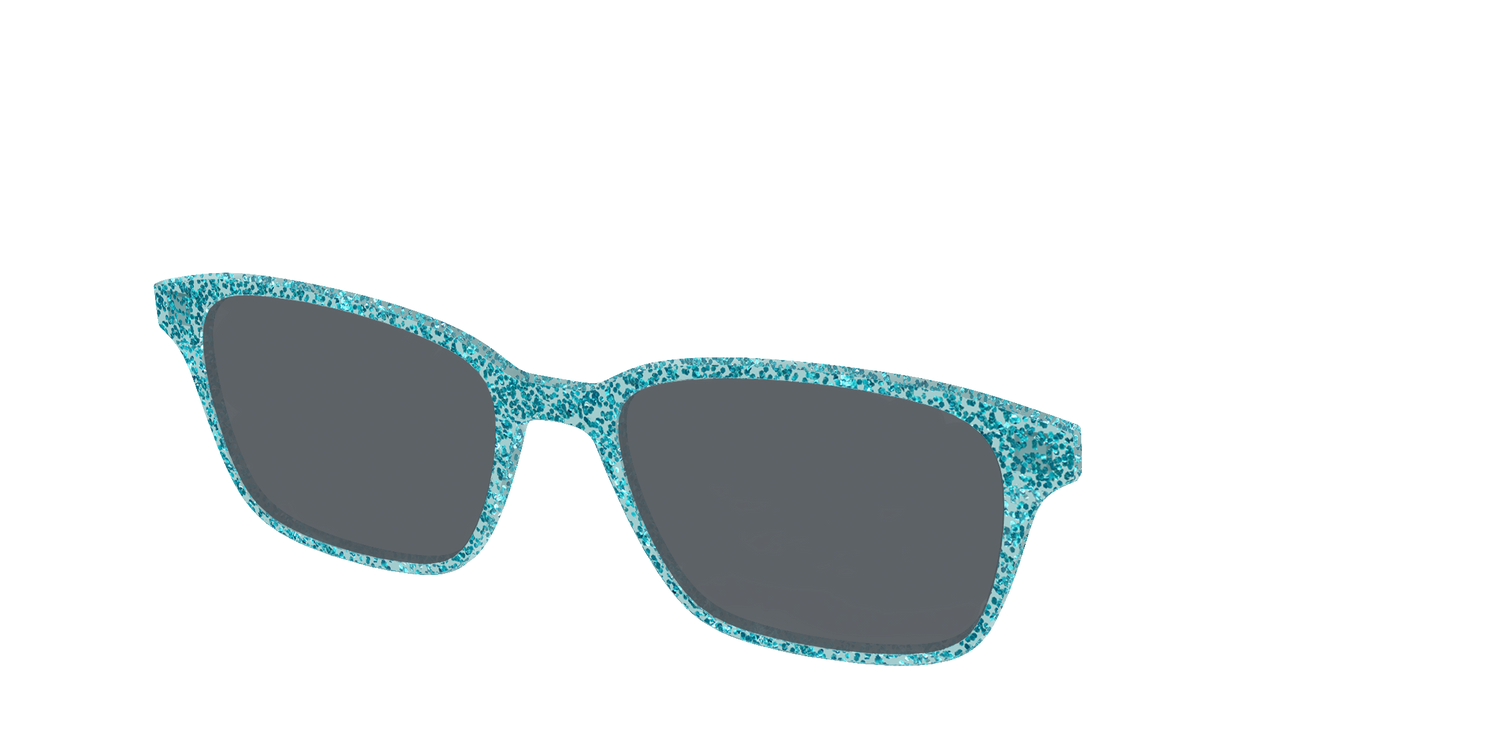 The Polarized Aquamarine Sparkle Sun Top - Angle Top Image - Pair Eyewear
