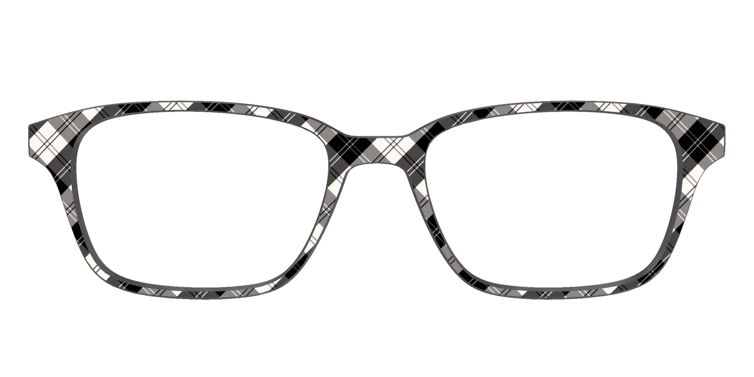 The B&W Plaid - Front Top Image - Pair Eyewear