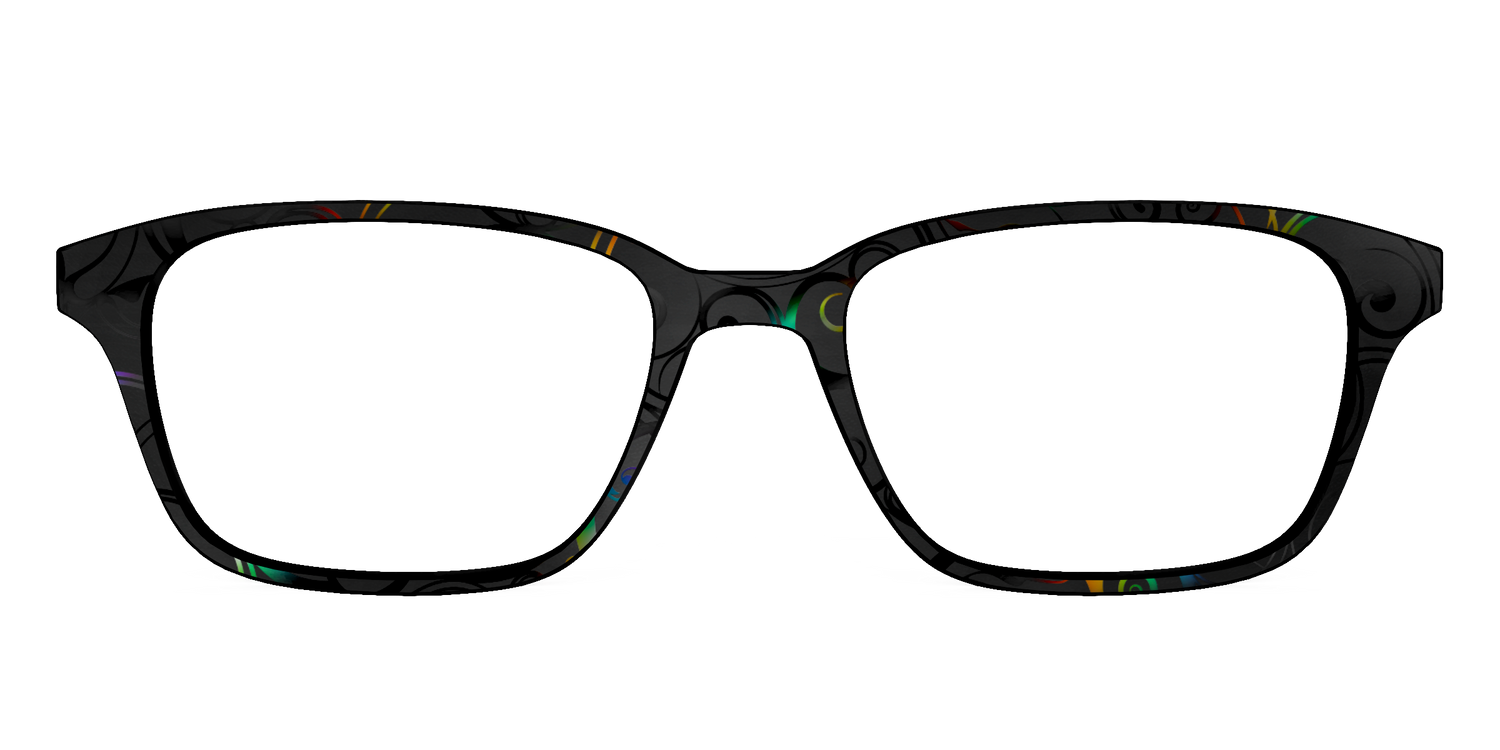 The Black Holographic Scrolls - Front Top Image - Pair Eyewear