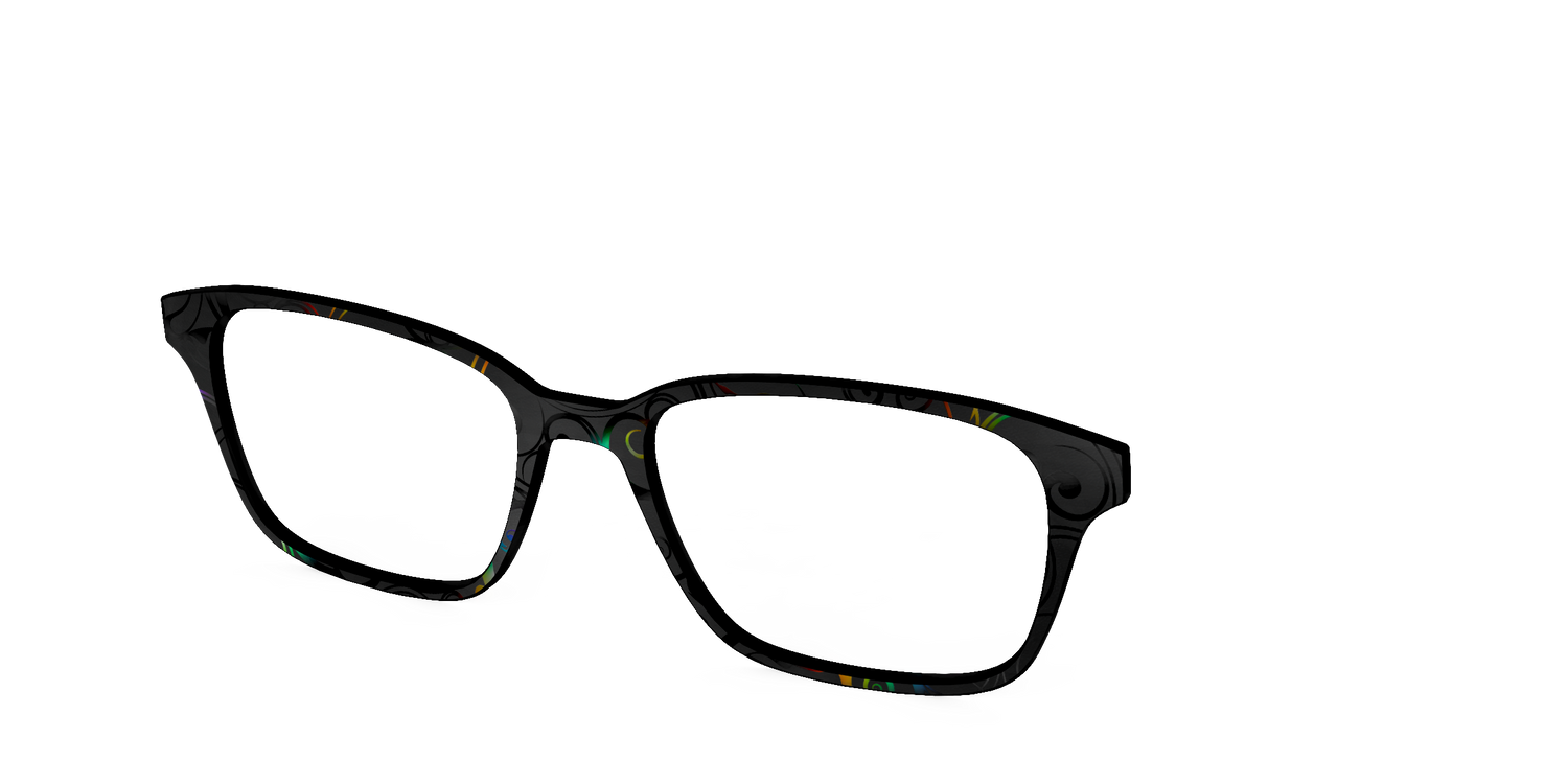 The Black Holographic Scrolls - Angle Top Image - Pair Eyewear