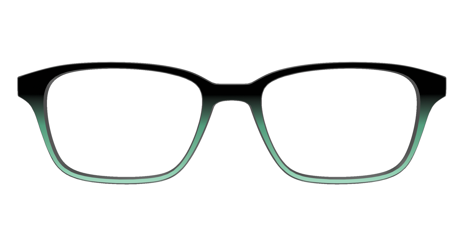 The Black to Spearmint Gradient - Front Top Image - Pair Eyewear