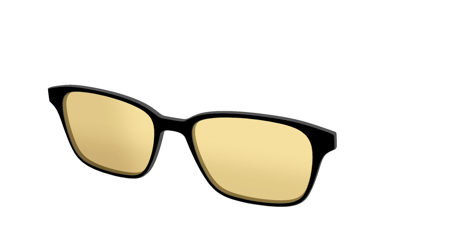 The Black With Citrine Yellow Lens - Angle Top Image - Pair Eyewear