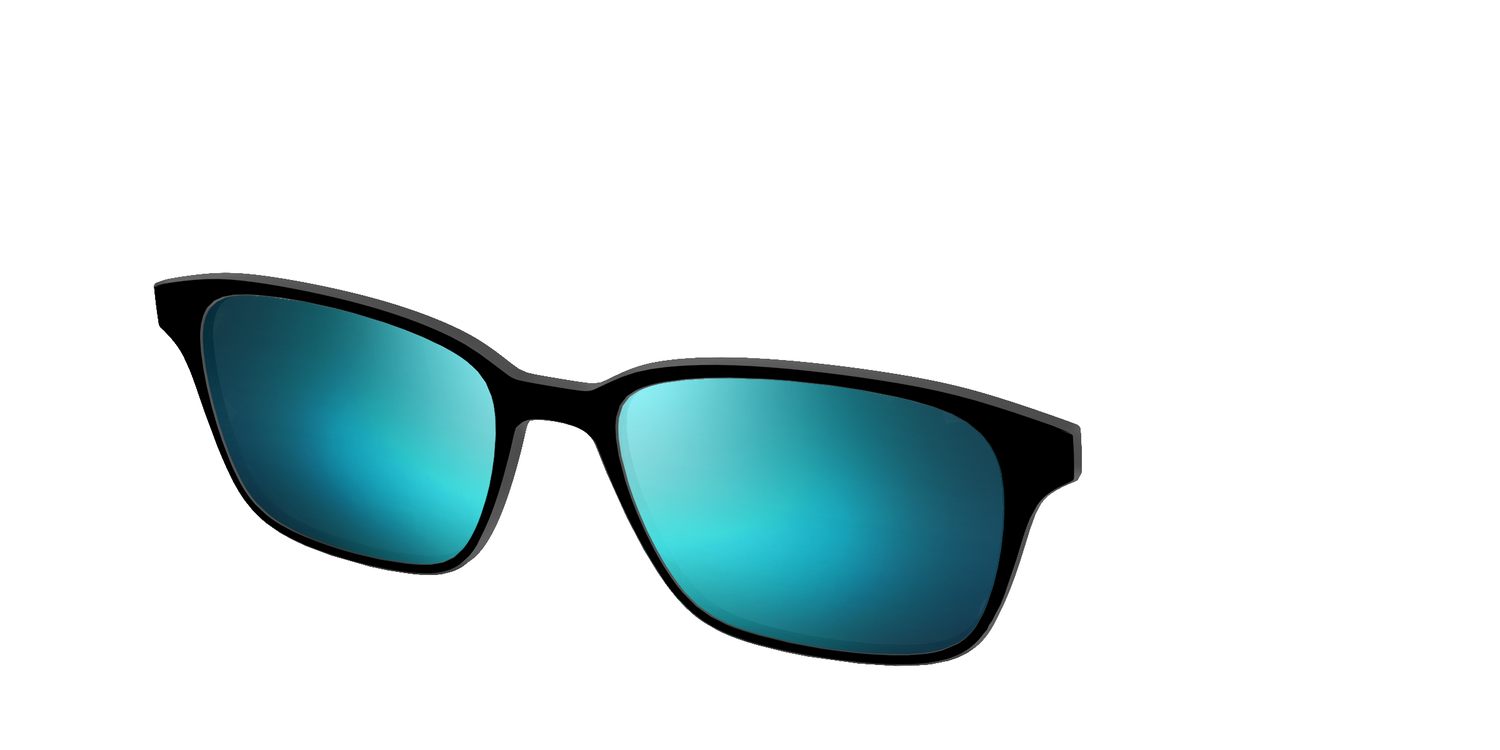The Polarized Blue Reflective Sun Top - Angle Top Image - Pair Eyewear
