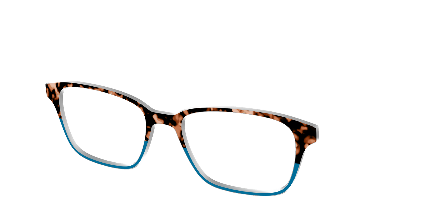 The Bondi Blue Tortoise Split - Angle Top Image - Pair Eyewear