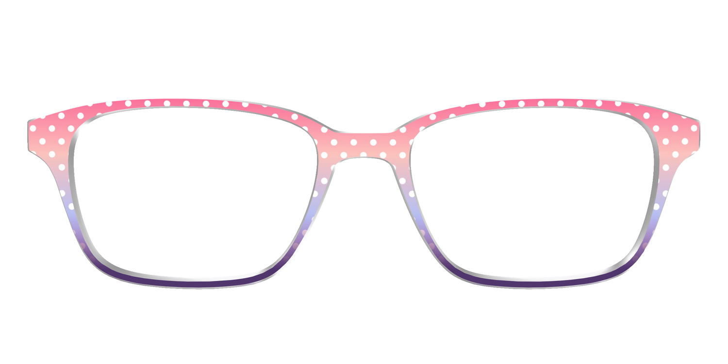 The Coral to Lilac Gradient Polka Dot - Front Top Image - Pair Eyewear