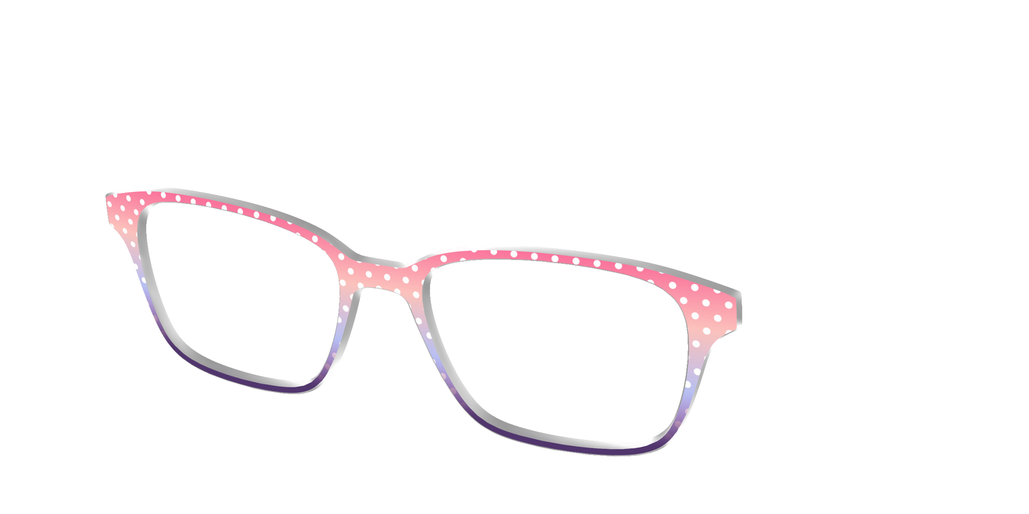 The Coral to Lilac Gradient Polka Dot - Angle Top Image - Pair Eyewear