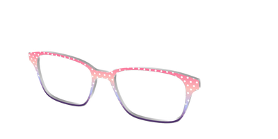 The Coral to Lilac Gradient Polka Dot - Angle Top Thumbnail - Pair Eyewear