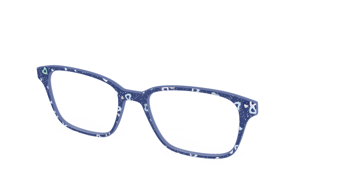 The Denim Heart Glitter Crystal - Angle Top Image - Pair Eyewear