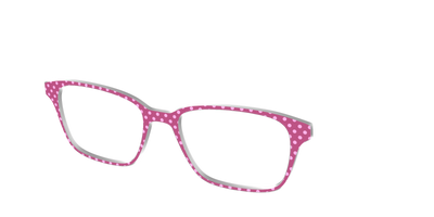 The Fuchsia Polka Dots - Angle Top Thumbnail - Pair Eyewear
