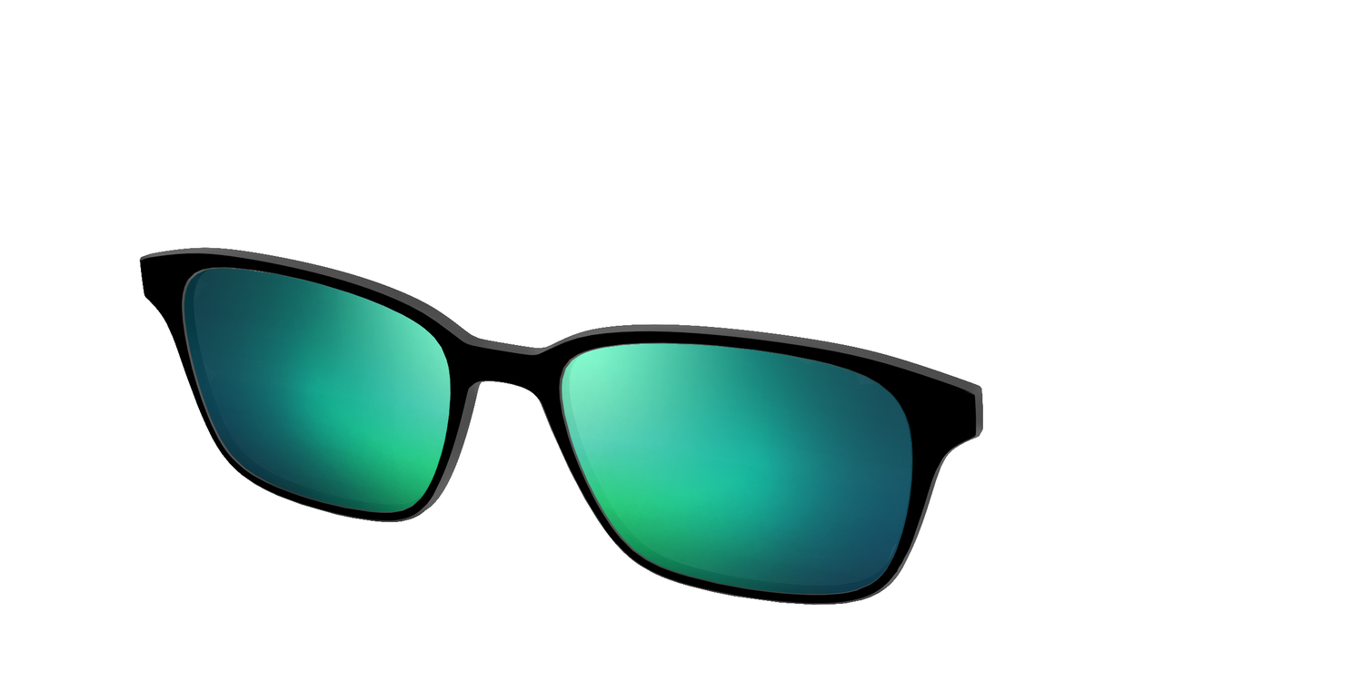 The Polarized Green Reflective Sun Top - Angle Top Image - Pair Eyewear