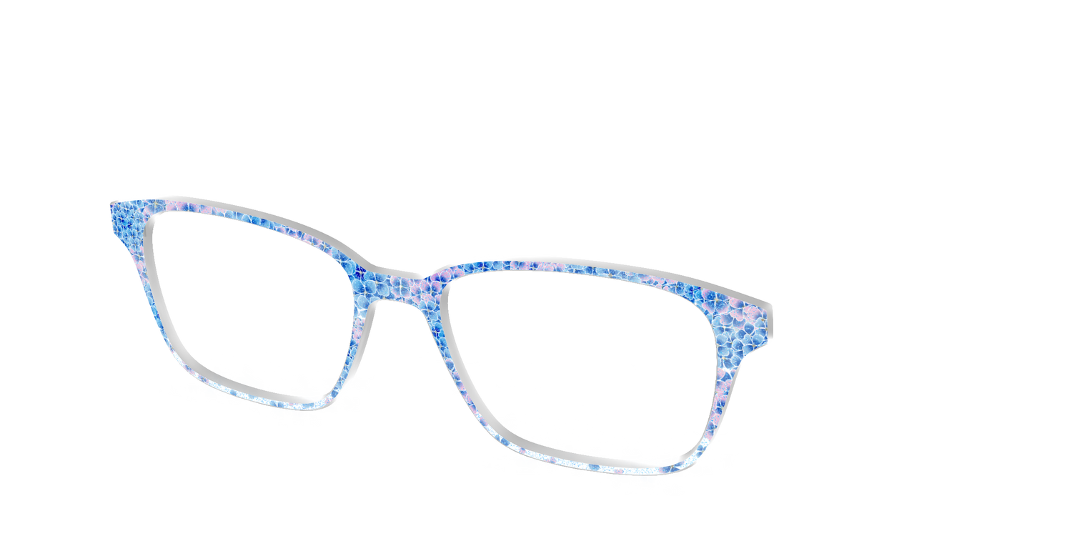 The Hydrangea Confetti Crystal with Gold Foil - Angle Top Image - Pair Eyewear