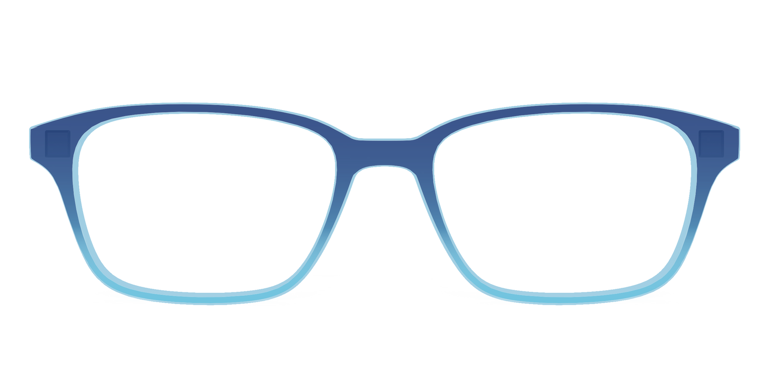 The Indigo to Sky Blue Gradient Crystal - Front Top Image - Pair Eyewear