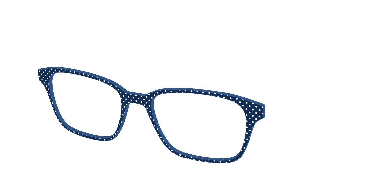 The Navy Pin Dot - Angle Top Image - Pair Eyewear