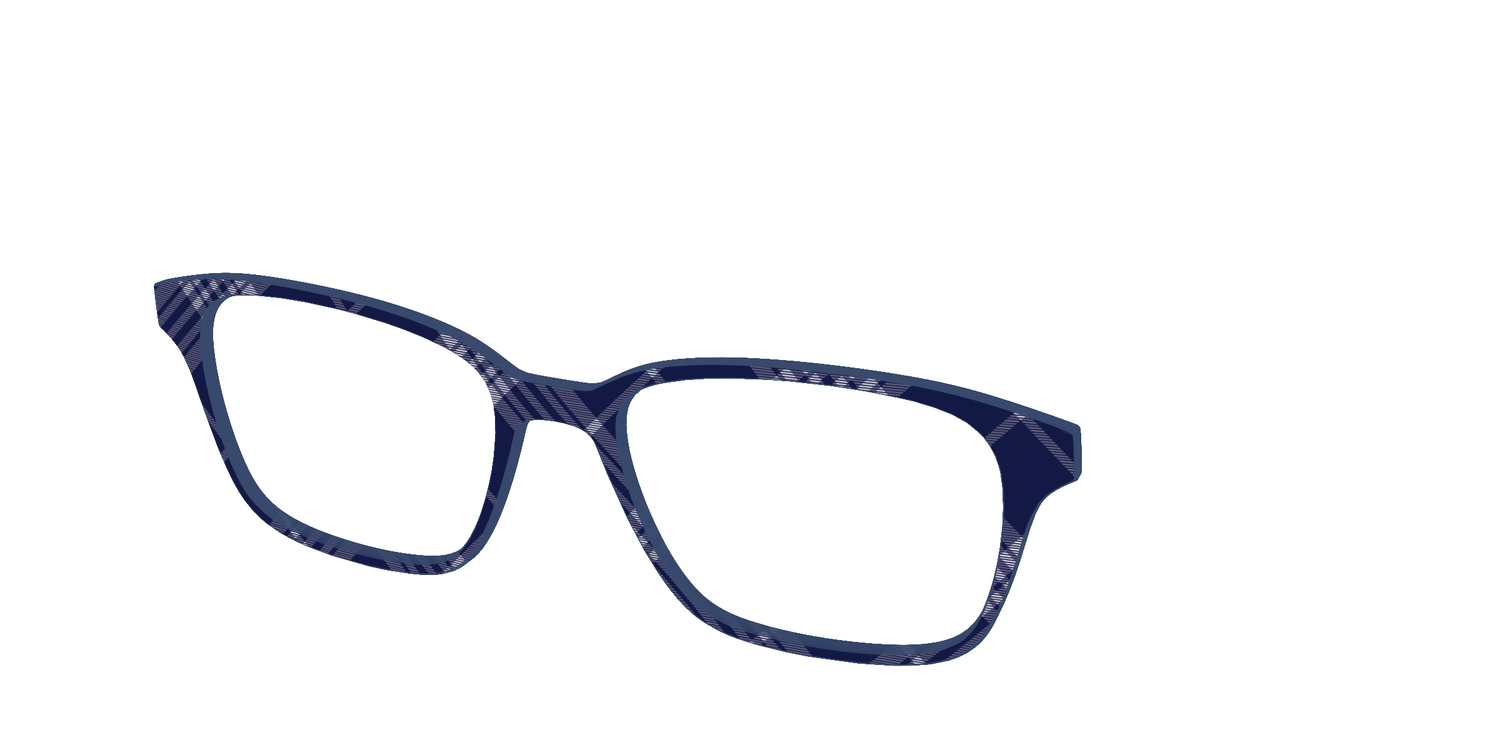 The Navy Twill Plaid - Angle Top Image - Pair Eyewear