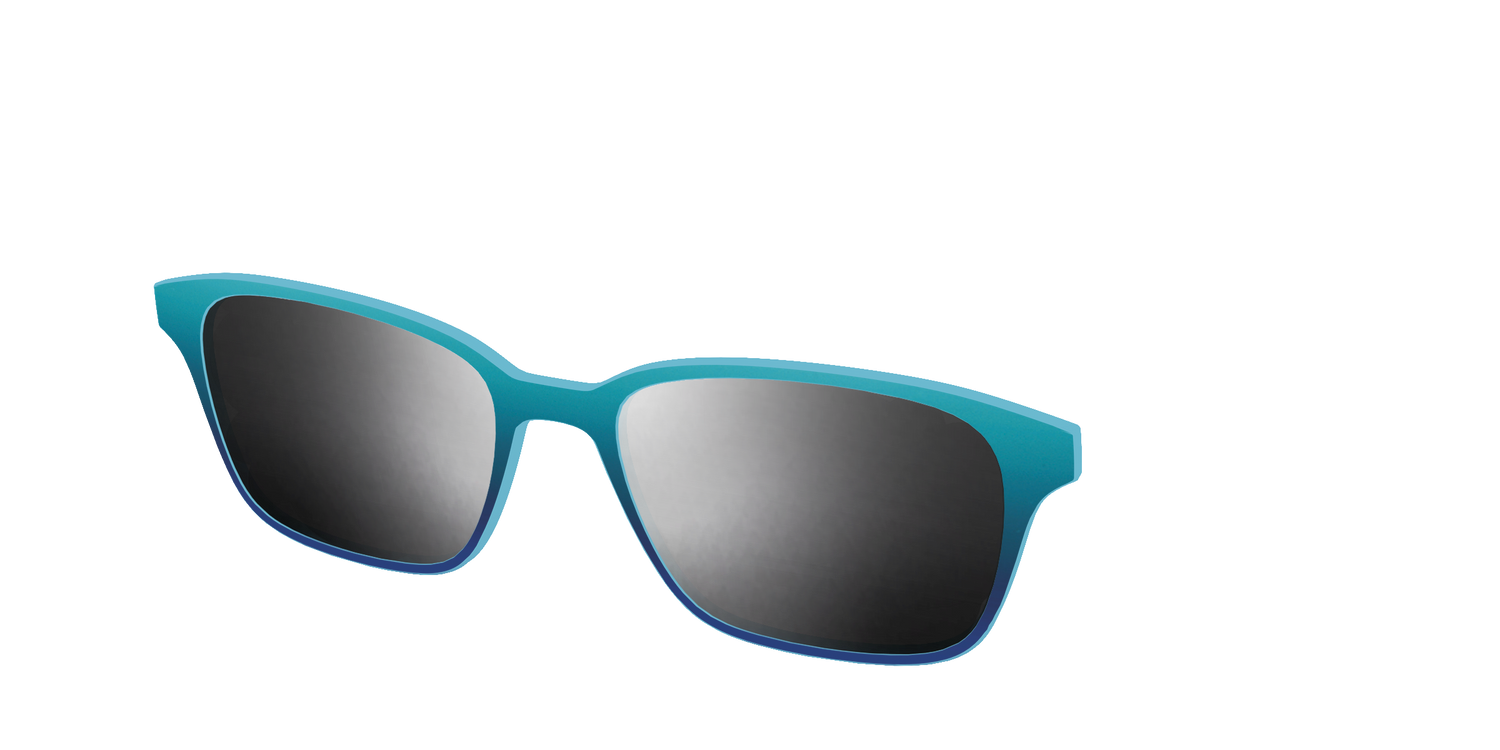 The Polarized Ocean Blue Sun Top - Angle Top Image - Pair Eyewear