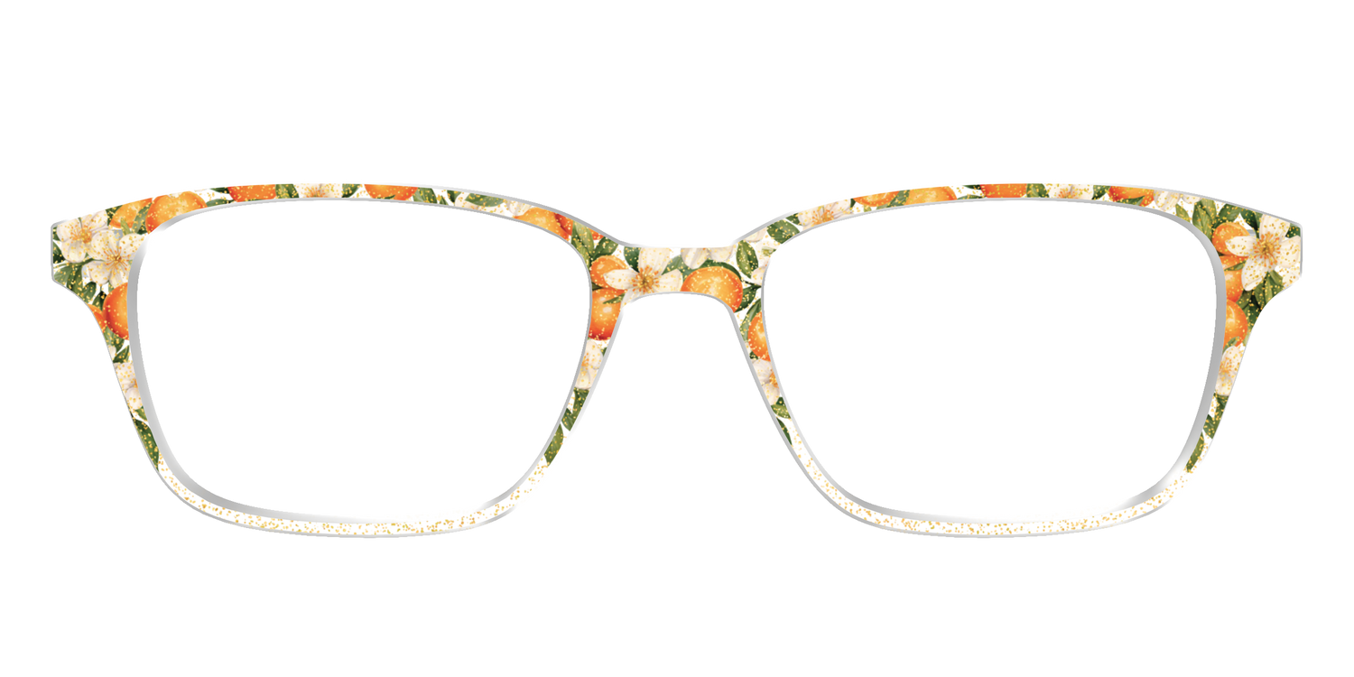 The Orange Blossom Glitter Crystal - Front Top Image - Pair Eyewear