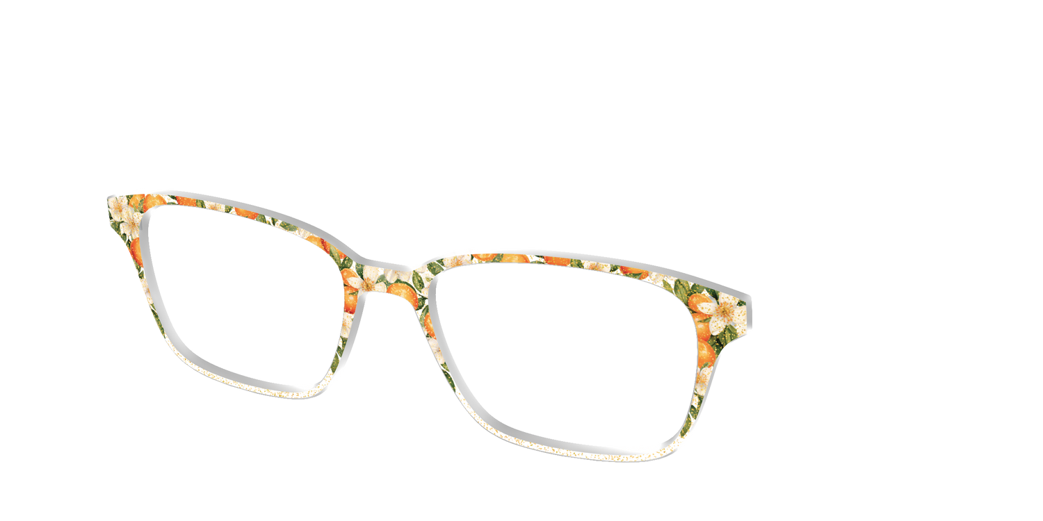 The Orange Blossom Glitter Crystal - Angle Top Image - Pair Eyewear