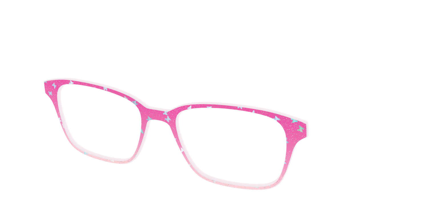 The Pink Butterfly Sparkle Crystal - Angle Top Image - Pair Eyewear