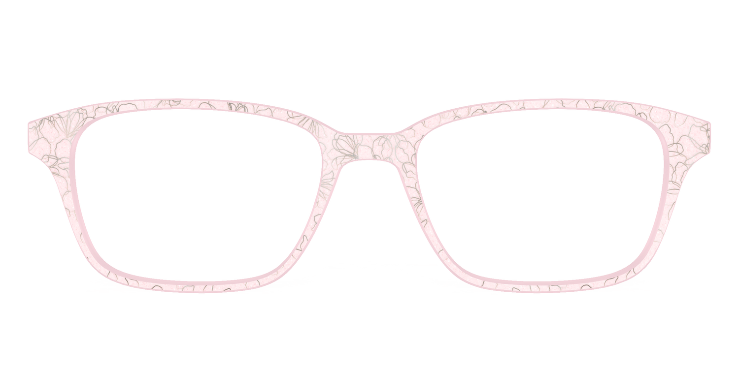 The Pink Shimmer Petals with Silver Foil - Front Top Image - Pair Eyewear