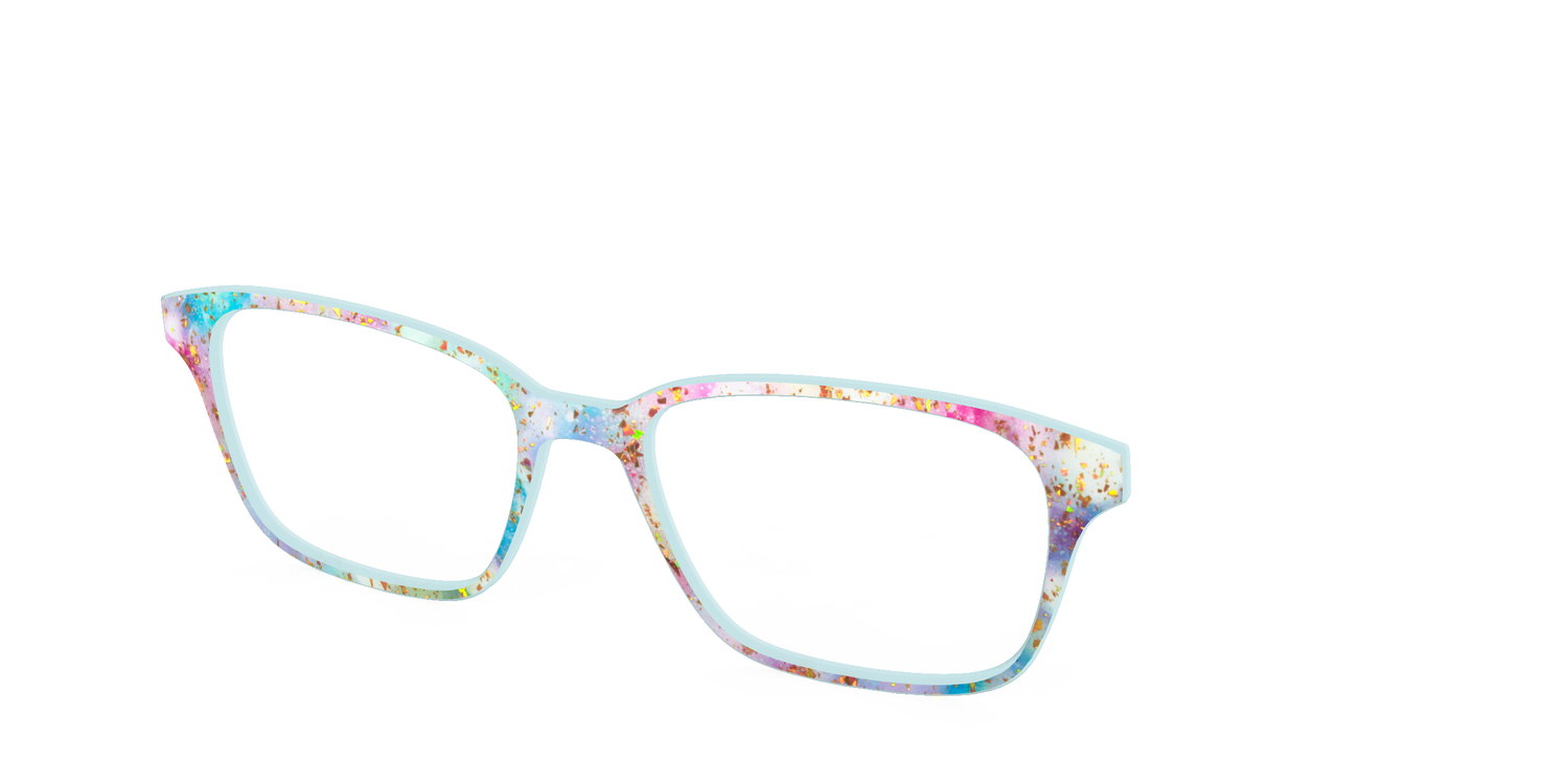 The Pixie Bokeh with Gold Flakes - Angle Top Image - Pair Eyewear