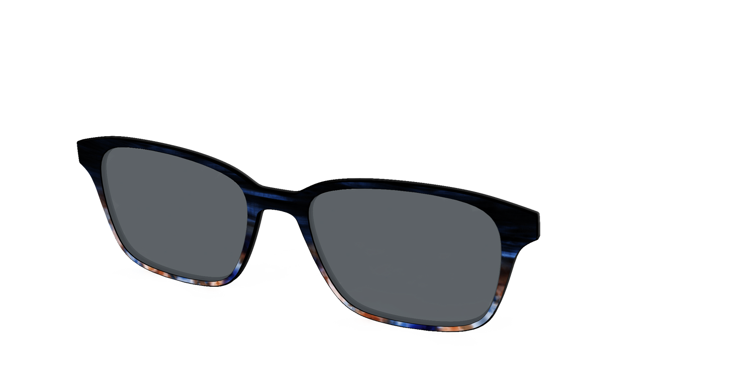 The Polarized Blue Horn Tortoise Sun Top - Angle Top Image - Pair Eyewear