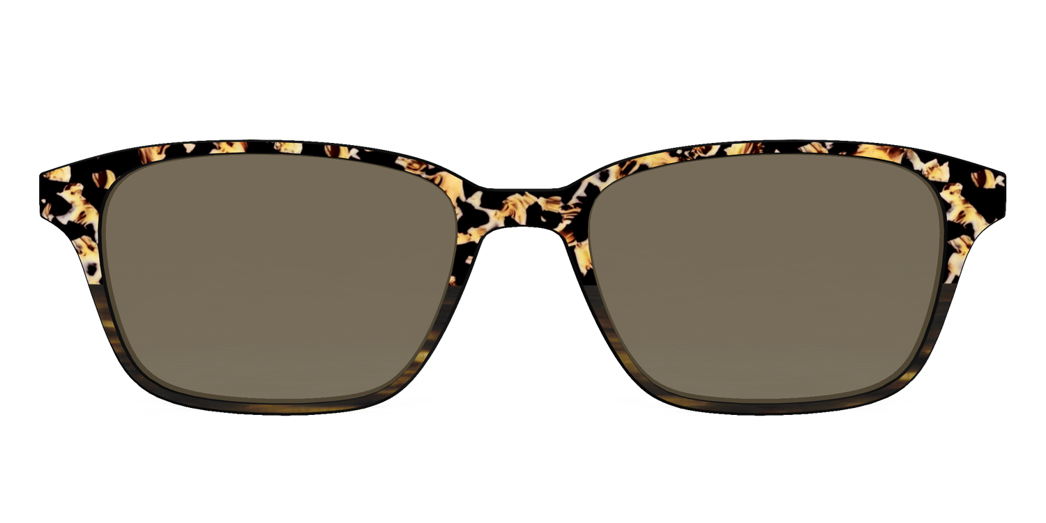 The Polarized Caramel Tortoise Horn Split Sun Top - Front Top Image - Pair Eyewear